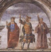 Sandro Botticelli Domenico Ghirlandaio and Assistants,The Roman heroes Decius Mure,Scipio and Cicero (mk36) Germany oil painting artist
